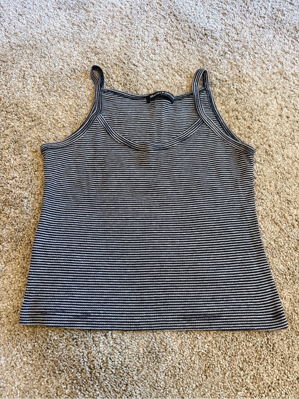 Brandy Melville Black & White Striped Slim Tank